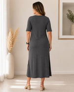Vestido Midi com Bolsos - Helena