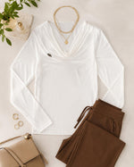 Blusa com Decote V Drapeado - Nina