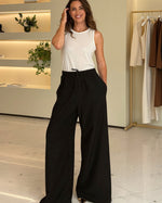 Calça Pantalona Canelada - Sofia