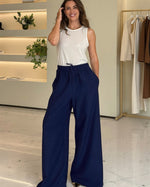 Calça Pantalona Canelada - Sofia